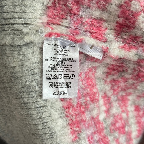 Ann Taylor LOFT Heart Sweater Long Blouson Sleeve Round Neck Comfy Cozy Top - Picture 7 of 13